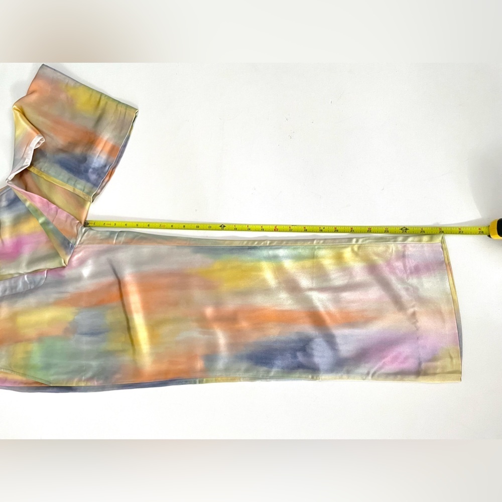 Sies Marjan Willa Printed Satin Cropped Pant Rainbow Watercolor 6 iridescent - Picture 7 of 14
